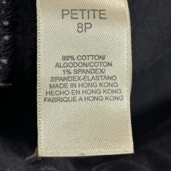 Sigrid Olsen Sport Black Velvet Pants Wide Leg Floral Embroidery Hem Petite 8P - Picture 7 of 10